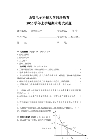 劳动经济学考试试题