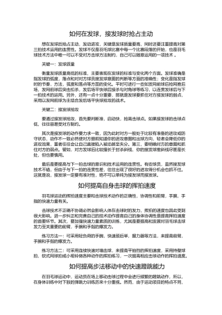 羽毛球技战术第一期