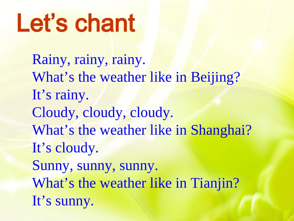 四年级英语下册Unit4It'sWarmTodayLet’stalk第三课时课件_第3页