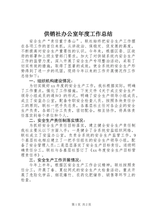 供销社办公室年度工作总结 (2)