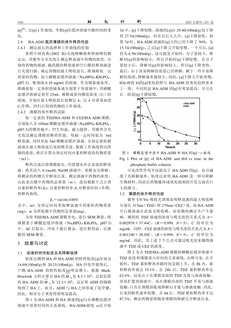 交联透明质酸的降解及其释药性能_第2页