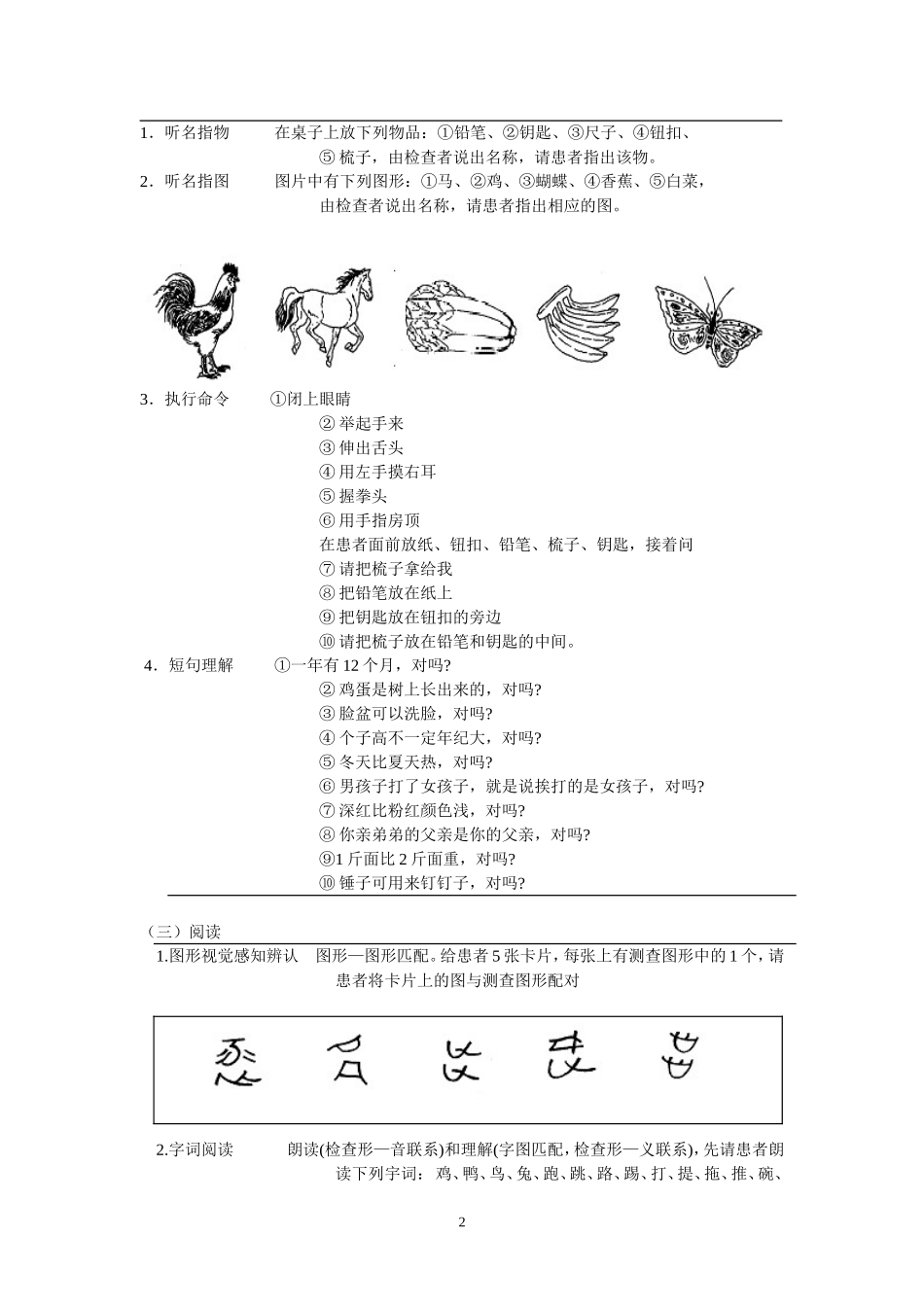 华山医院康复医学科失语症评定表格_第2页