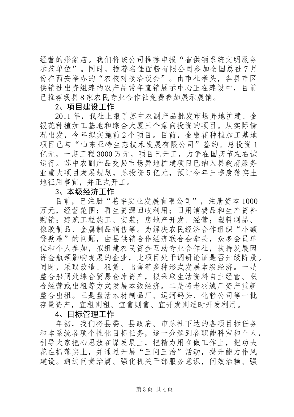 供销合作总社上年工作总结及下年工作计划_第3页