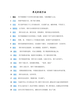 古代针刺手法