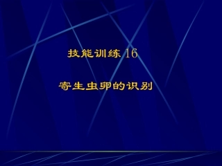 寄生虫卵的识别