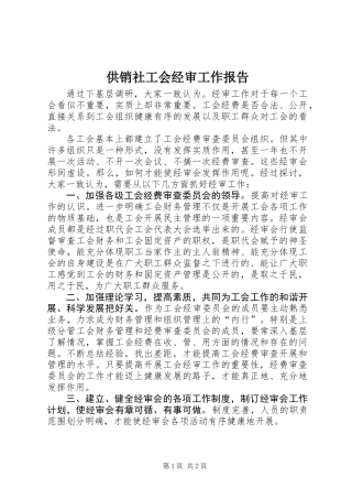 供销社工会经审工作报告