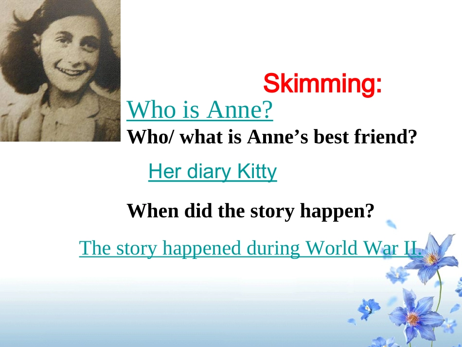 人教版高一英语必修1《unit_1_Anne’s_Best_Friend》PPT课件[1]_第2页