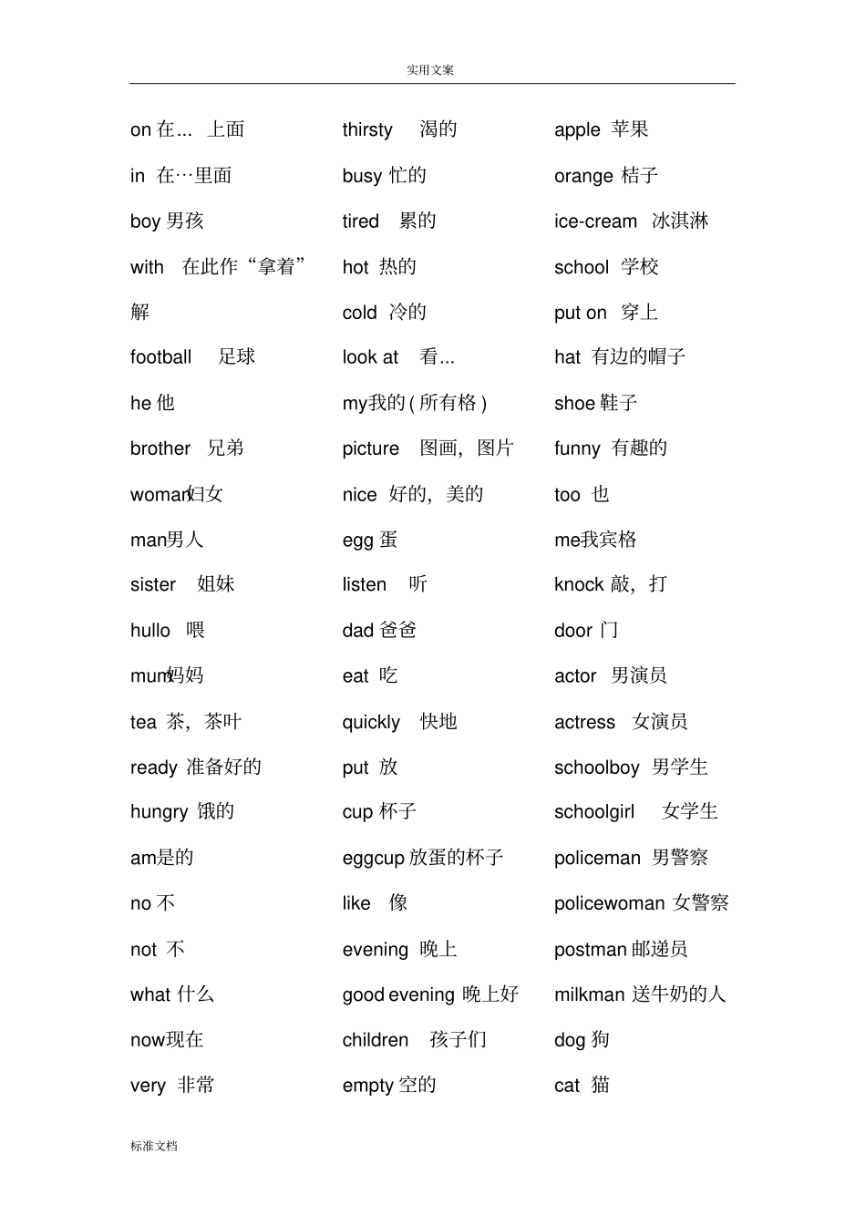 3L英语看听学第一册单词大全_第2页