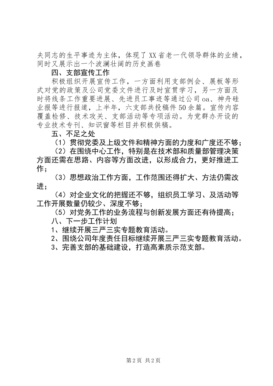 公司支部工作总结_第2页