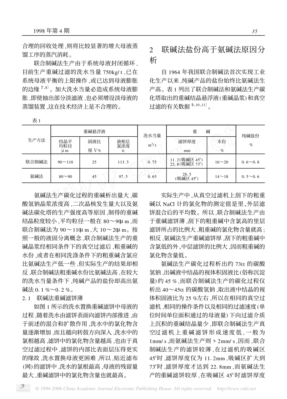 降低联碱法纯碱产品盐份的探讨_第3页