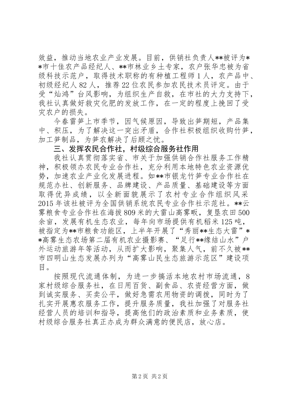 供销社XX年度年终工作总结_第2页