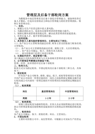 管理层及后备干部轮岗方案