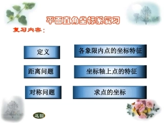 甘肃省张掖市临泽县第二中学九年级数学上册第一章《平面直角坐标系》课件