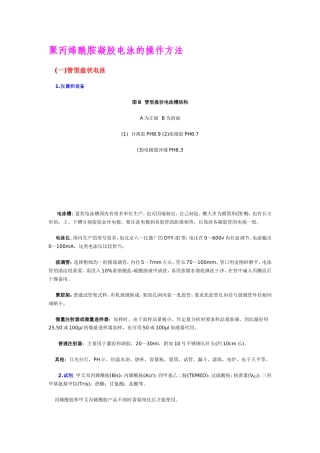 聚丙烯酰胺凝胶电泳的操作方法