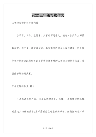 2024三年级写物作文_37