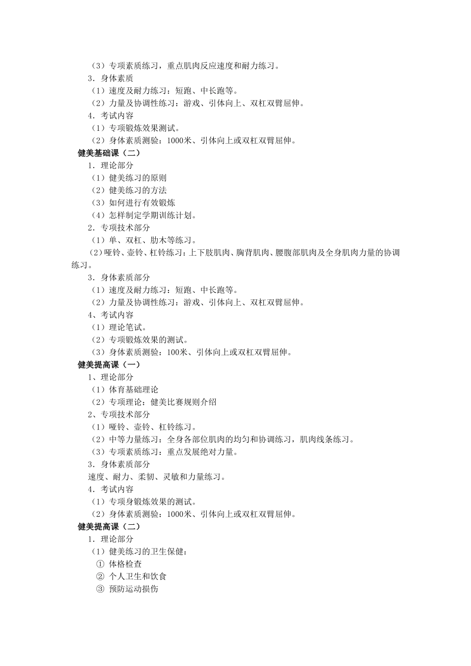 课程教学大纲(健美)_第2页