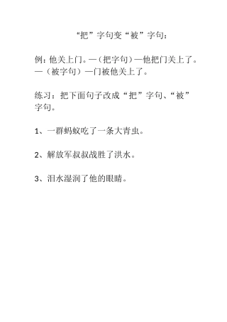 “把”字句变“被”字句