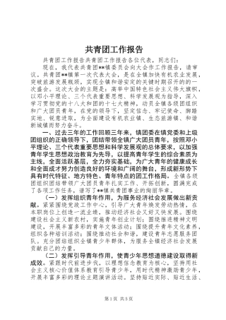 共青团工作报告