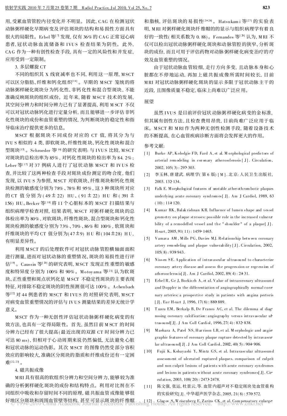 冠状动脉粥样硬化斑块的影像学评价方法_第2页