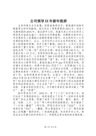 公司领导XX年新年致辞 (2)