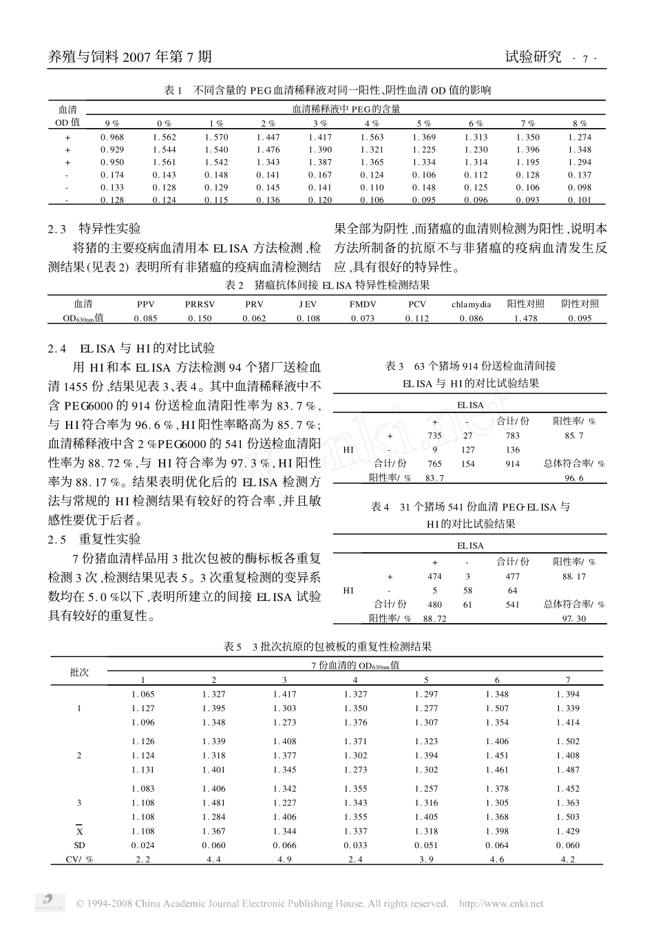 检测猪瘟抗体间接ELISA方法的建立及应用_第3页