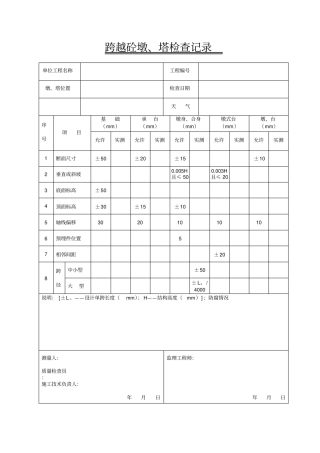 3桁架跨越工程记录表格资料