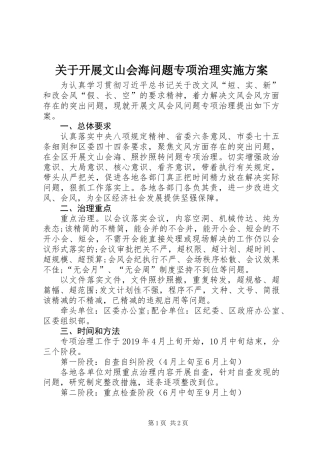 关于开展文山会海问题专项治理实施方案
