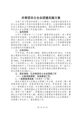 共青团非公企业团建实施方案
