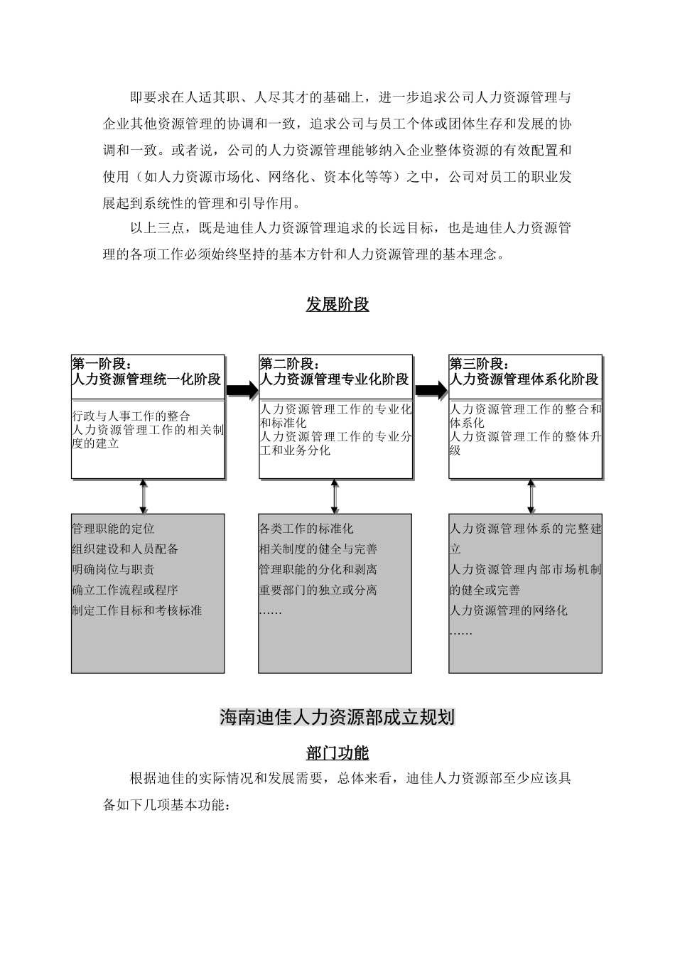 海南迪佳公司人力资源部建设规划_第2页