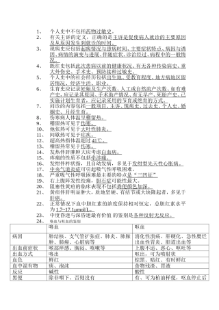 个人史中不包括药物过敏史