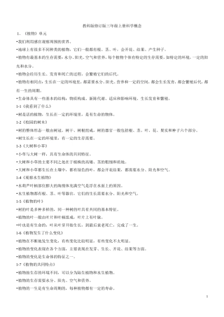 三年级科学概念(上册)