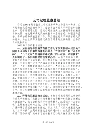 公司纪检监察总结
