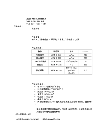 高透明ABS