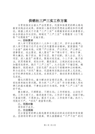 供销社三严三实工作方案