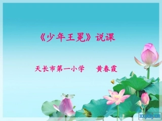 《少年王冕》说课演示文稿