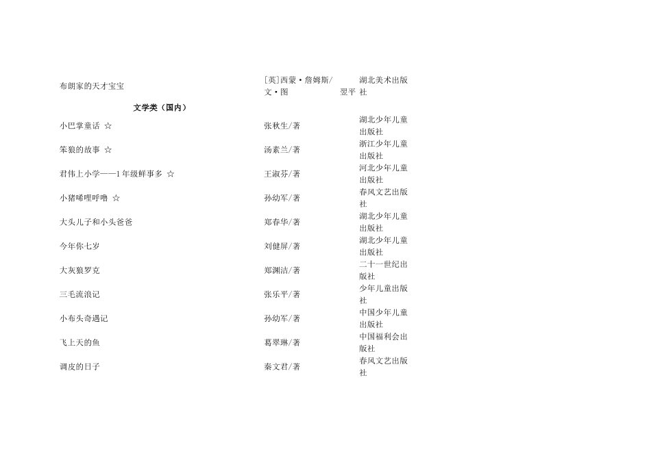 亲近母语儿童阅读推荐书目（1年级）_第3页