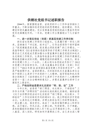 供销社党组书记述职报告 (2)