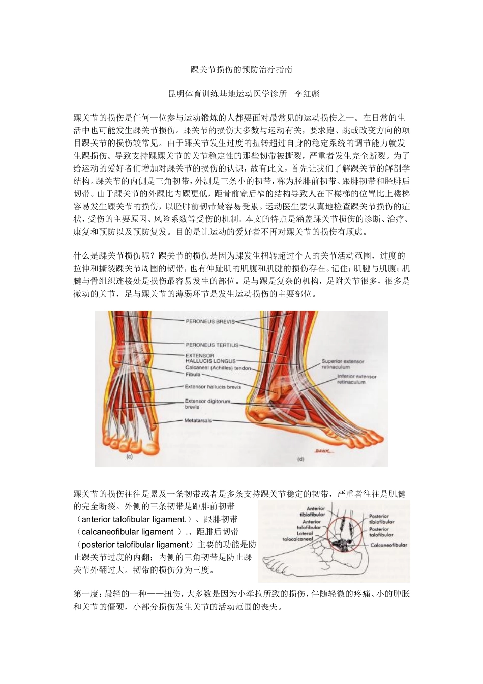 踝关节损伤的预防治疗指南(1)_第1页