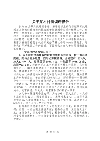 关于某村村情调研报告 (3)