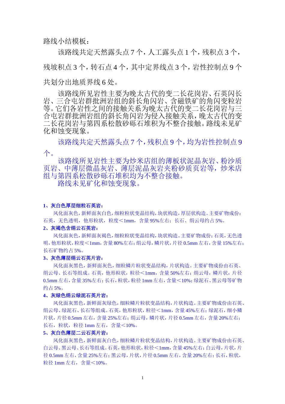 各种岩性描述(130种)_第1页