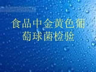 金黄葡萄球菌的检验
