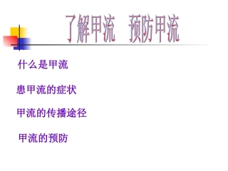 甲流预防PPT