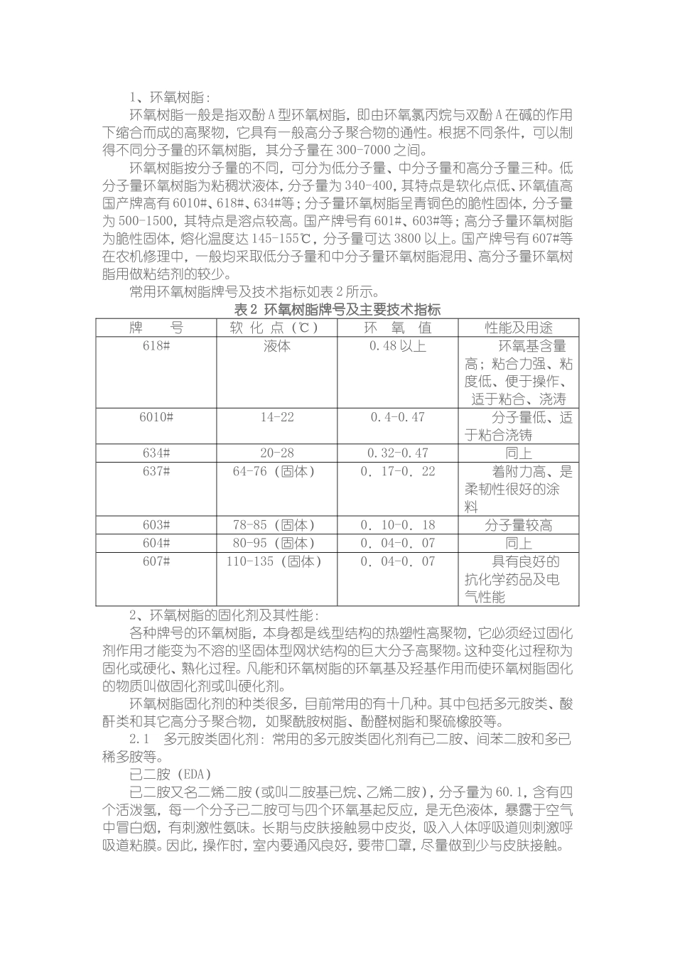 环氧树脂性能及工艺特性_第2页