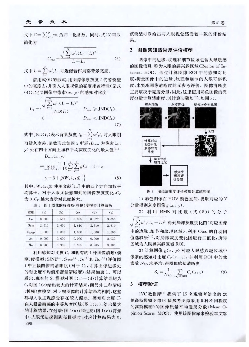 基于感知对比度的图像清晰度客观评价模型_第3页
