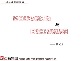 空白市场开发与日常工作的规范(孔发力)