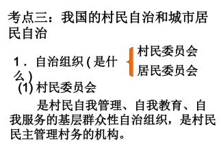 考点三：我国的村民自治和城市居民自治