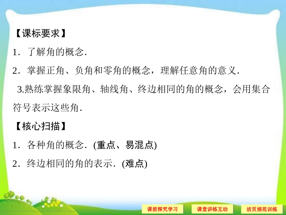 高中新课程数学(新课标人教A版)必修四《1.1.1 任意角》课件_第3页