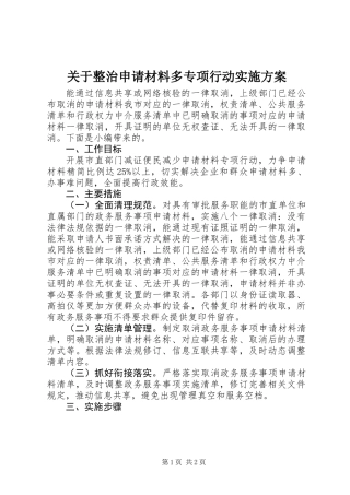 关于整治申请材料多专项行动实施方案