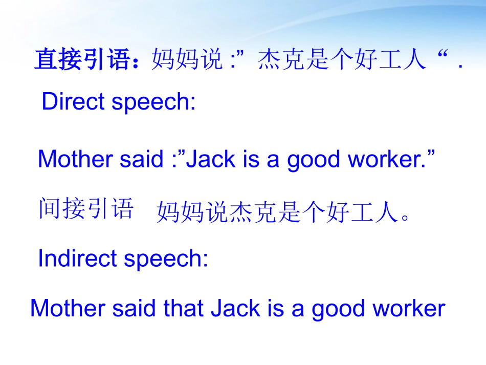 高中英语 直接引语变间接引语课件 新人教版必修1_第2页