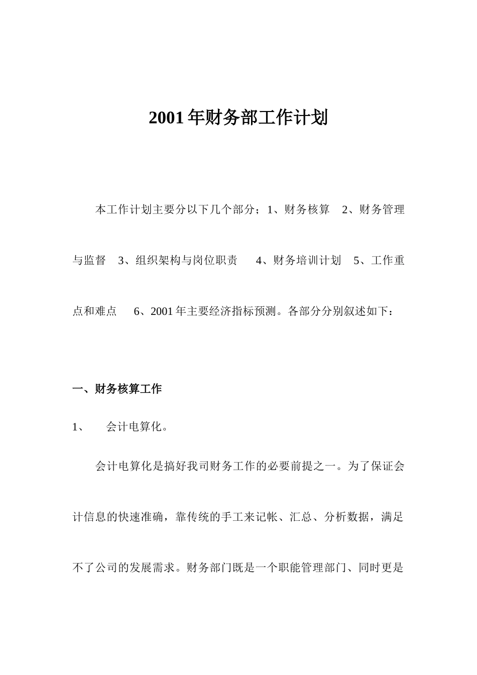 公司财务部工作计划_第1页